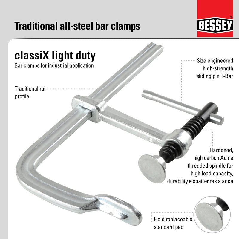 Bessey, GS12-8K classiX Pince métallique à tampon standard