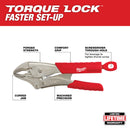 Milwaukee, 48-22-3410 10 in. TORQUE LOCK Curved Jaw Locking Pliers With Grip