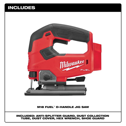 Milwaukee, 2737-20 M18 FUEL 18 Volt Lithium-Ion Brushless Cordless D-handle Jig Saw (Tool Only)