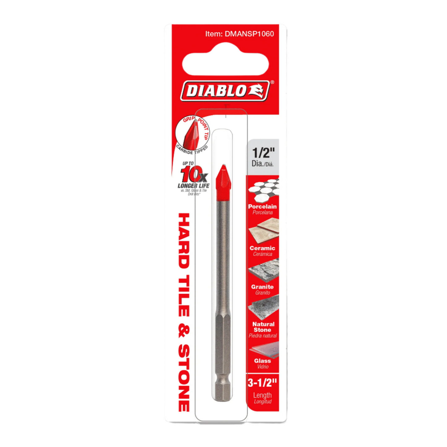 Diablo's 3-1/2'' Hard Tile & Stone Carbide Tipped Drill Bits
