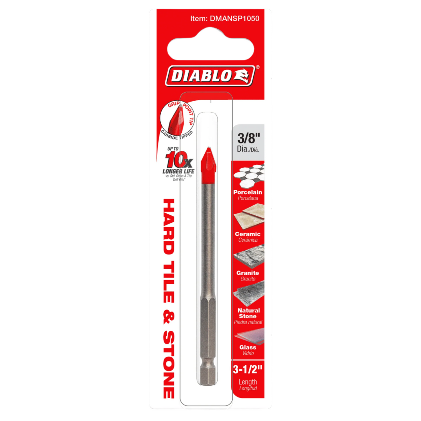 Diablo's 3-1/2'' Hard Tile & Stone Carbide Tipped Drill Bits