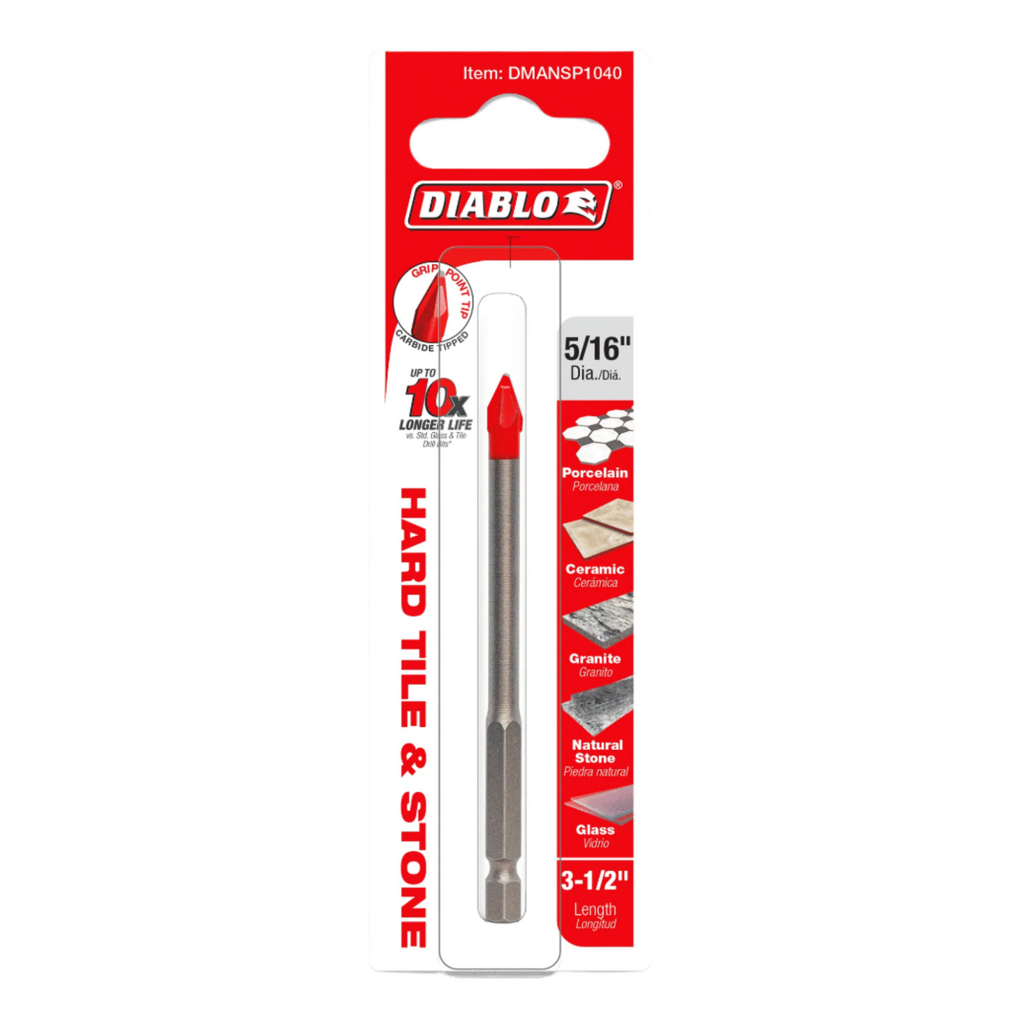 Diablo's 3-1/2'' Hard Tile & Stone Carbide Tipped Drill Bits