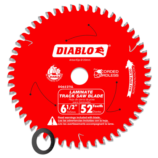 Diablo, D0652TSL 6-1/2" x 52-Tooth Track Saw Blade