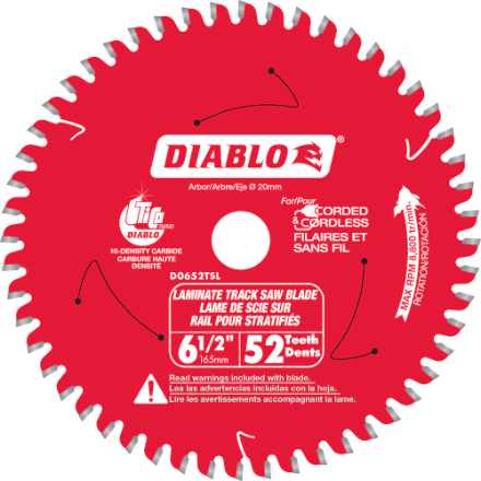 Diablo, D0652TSL 6-1/2" x 52-Tooth Track Saw Blade