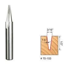 Freud 70-103 3/16 Fraise de routeur CNC à rainure en V 14288