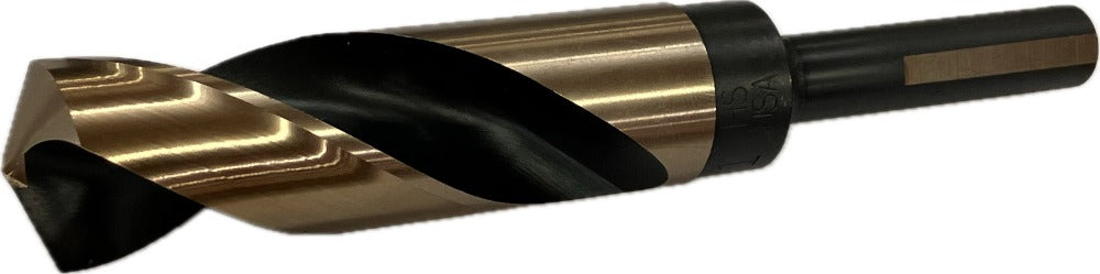 Norseman Type 130 AG Magnum Super Premium - Silver & Deming - 1/2" Reduced Shank Drill Bit with 3-Flat shank HSS Black/Gold