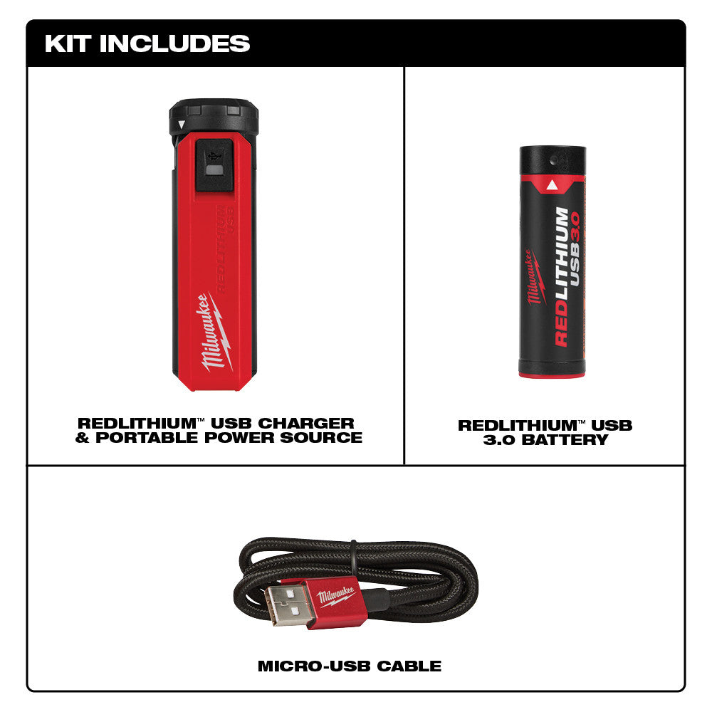 Milwaukee, 48-59-2013 Redlithium USB Charger & Portable Power Source Kit