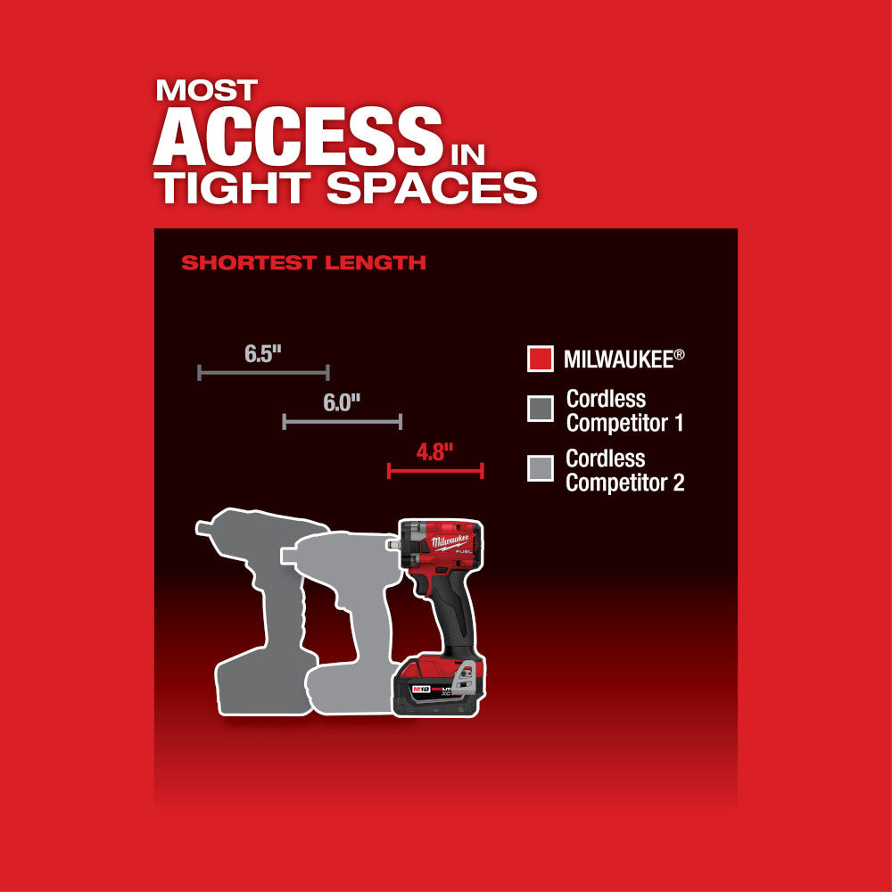 Milwaukee, 2854-20 3/8in Compact Impact (outil uniquement)