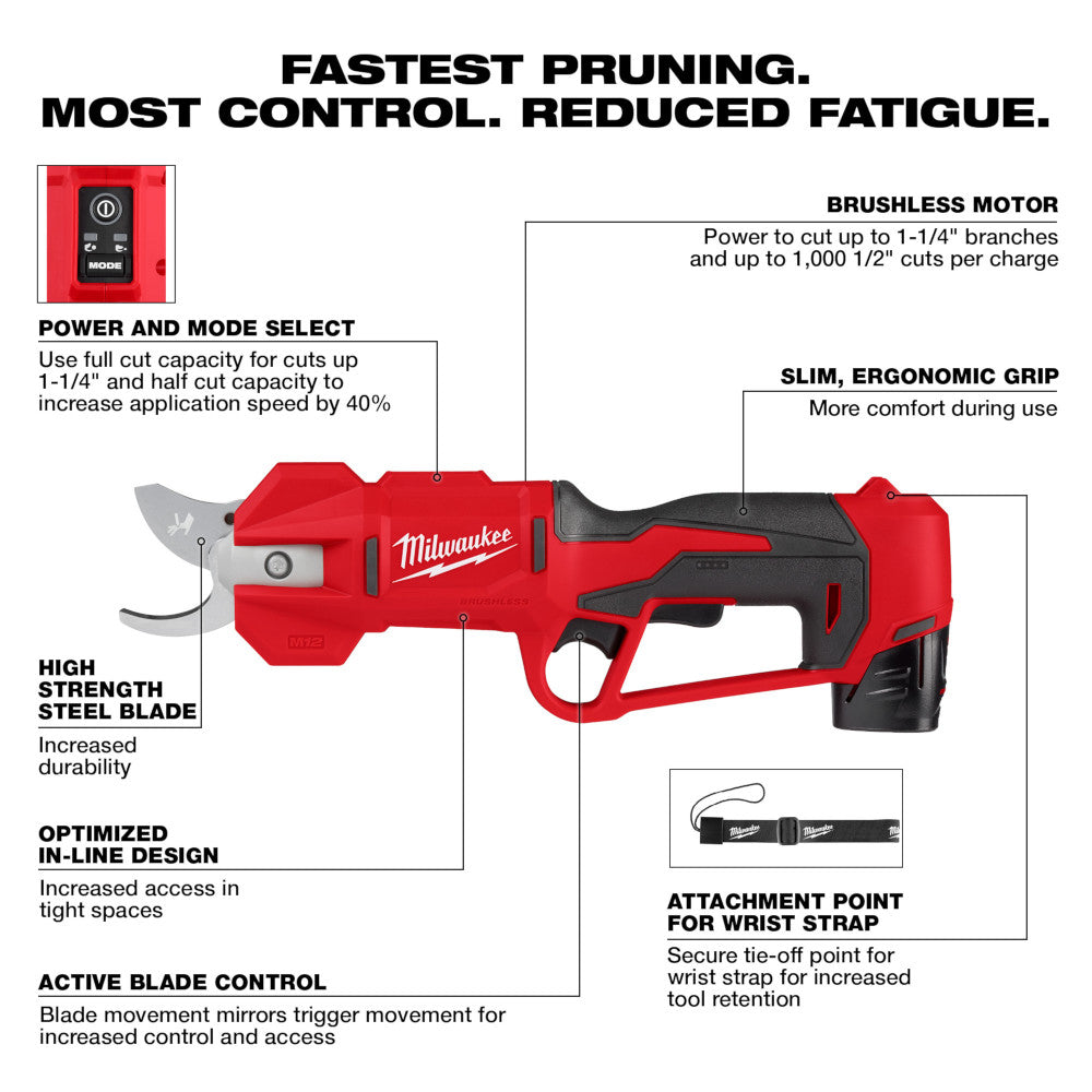 Milwaukee, 2534-21 Brushless Pruning Shears Kit