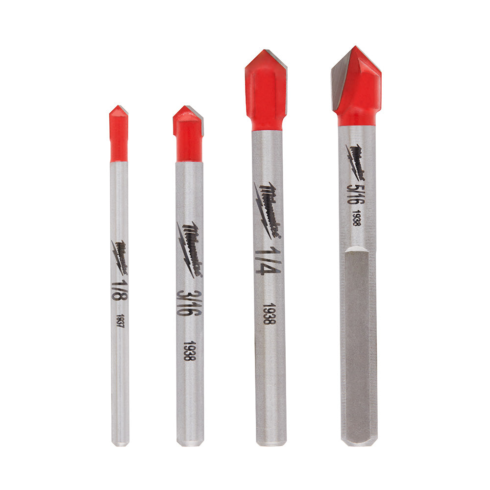 Milwaukee, 48-20-8988 Glass & Tile Drill Bit Set - 4 Piece