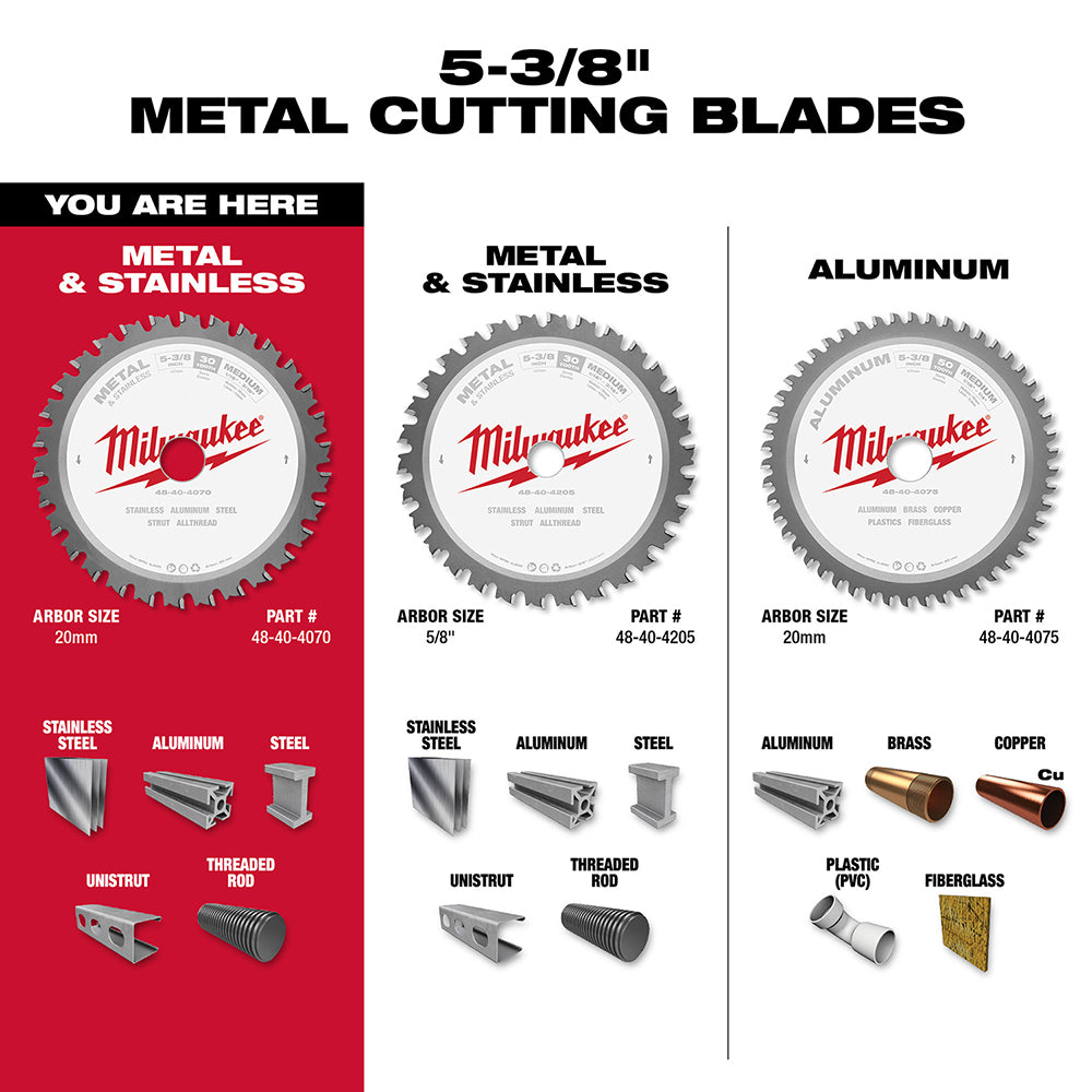 Milwaukee, 48-40-4070 5-3/8 in. 30 Tooth Ferrous Metal Circular Saw Blade