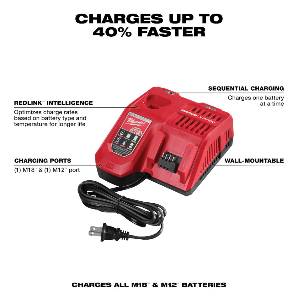 Milwaukee, 48-59-1808 M18 & M12 Rapid Charger