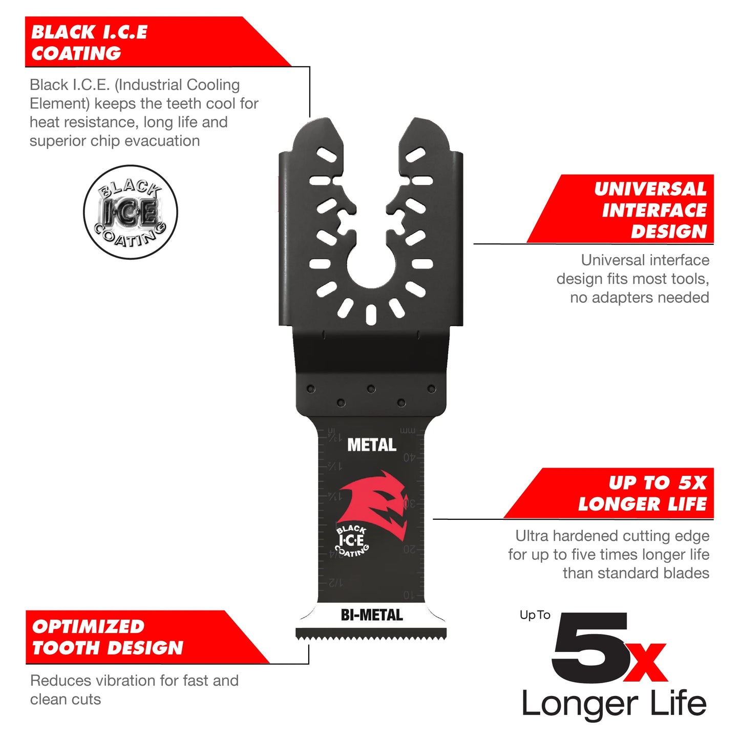 Diablo, DOU250BW 2-1/2'' Demo Demon Universal Fit Bi-Metal Oscillating Blade for Nail-Embedded Wood