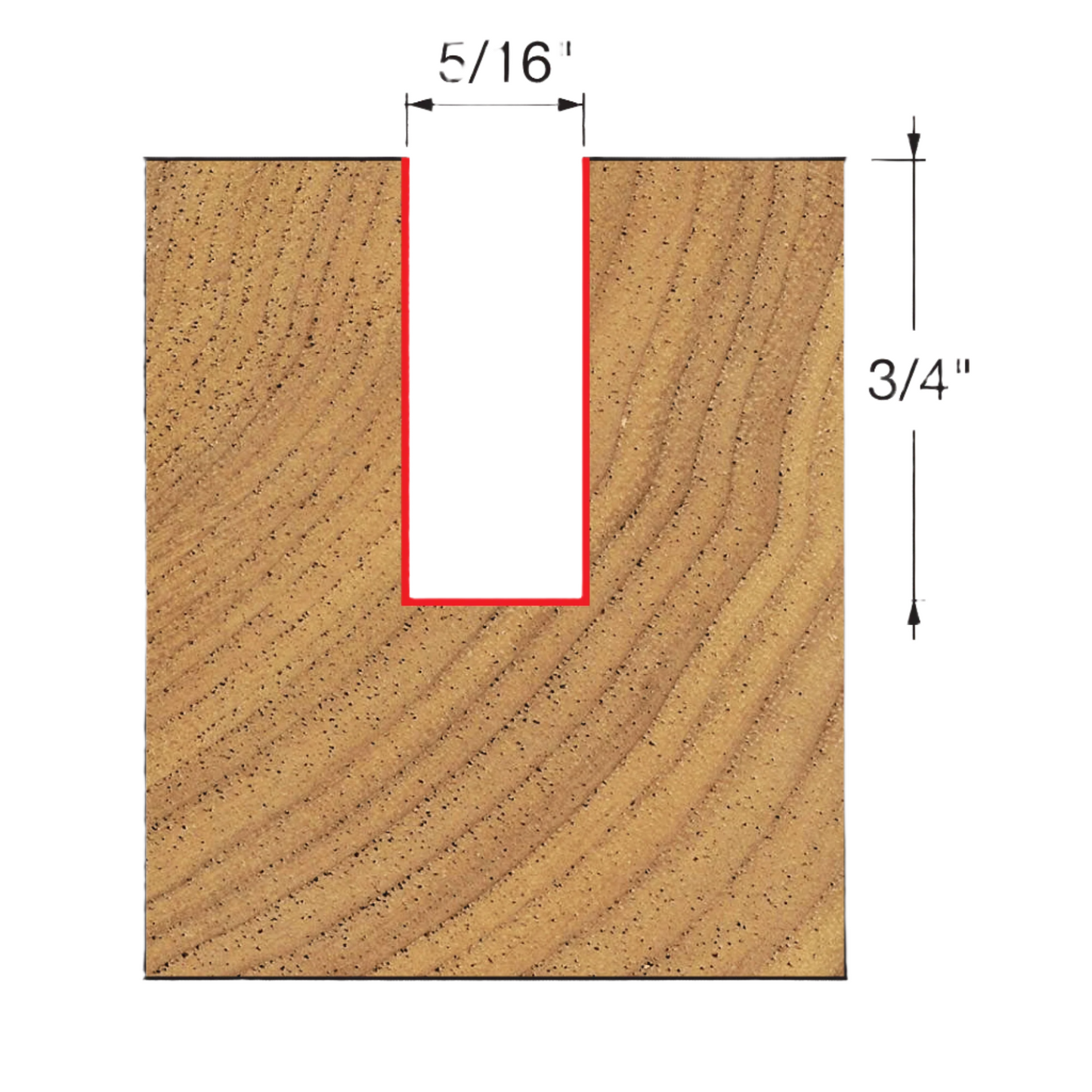 Freud, 03-148 5/16'' Single Flute Straight Router Bit 1/4'' Shank