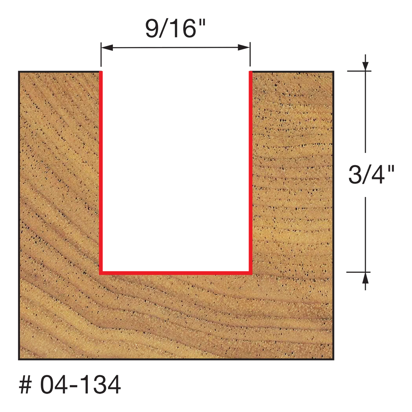 Freud, 04-134 9/16'' Double Flute Straight Router Bit 1/4'' Shank