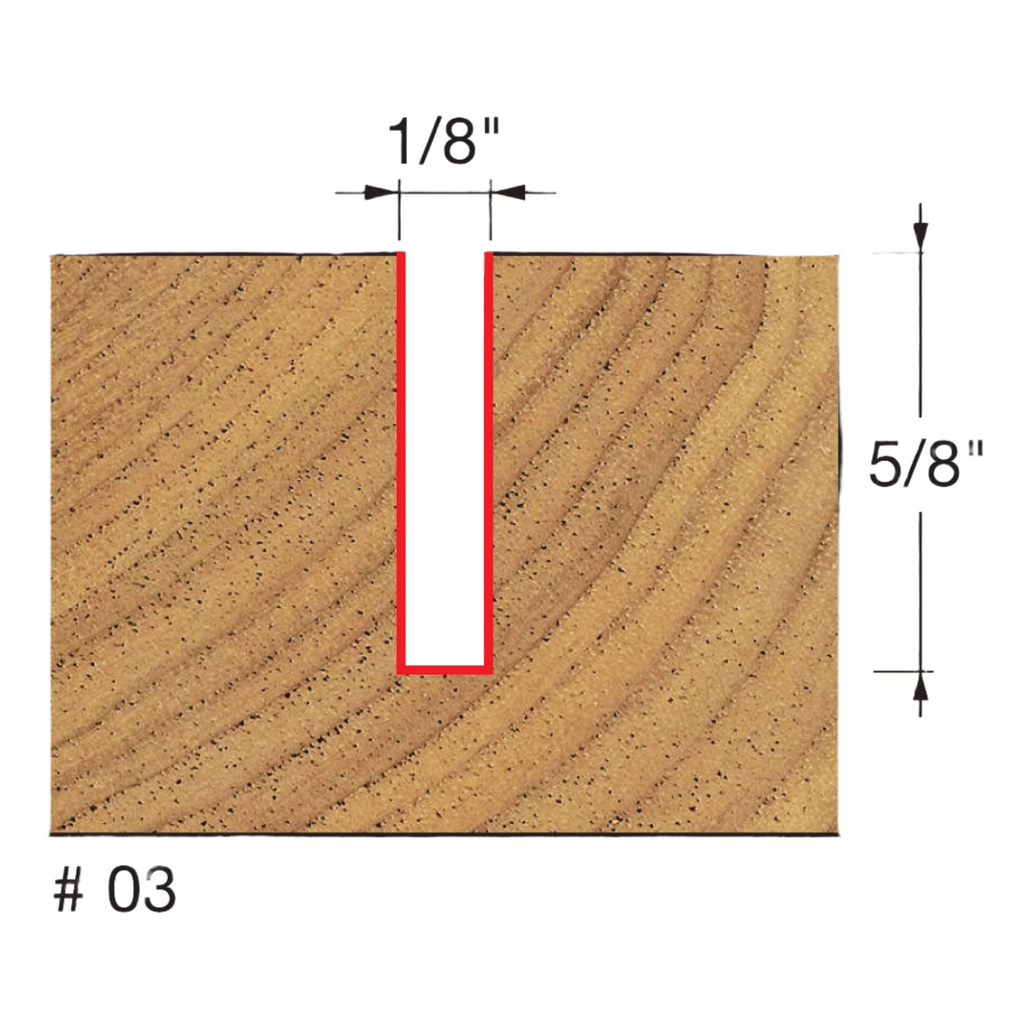 Freud, 03-120 Embout droit à cannelure simple 1/8'', tige 1/4'' 14551