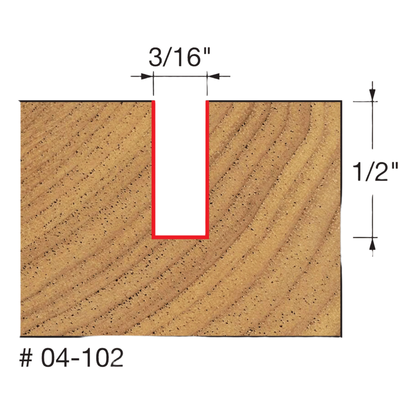 Freud, 04-102 Embout droit à double cannelure 3/16'', tige 1/4'' 13027