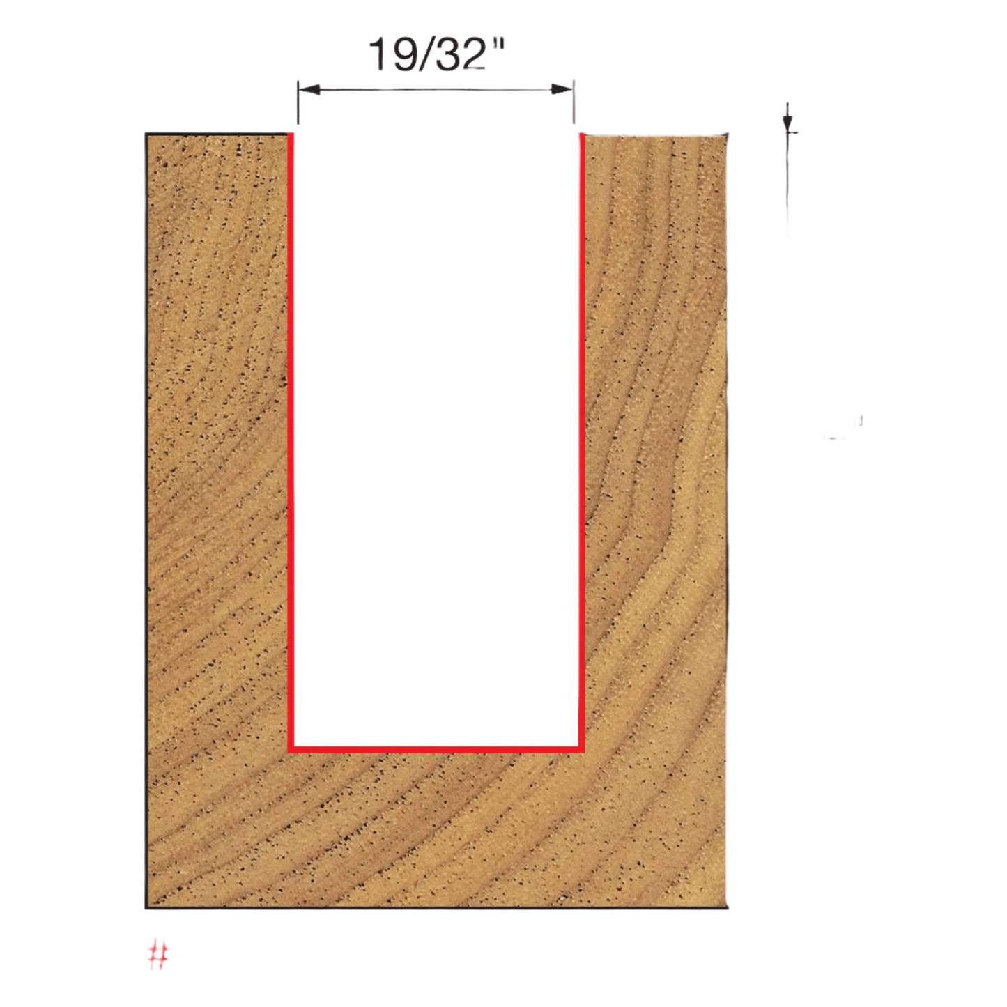 Freud, 12-135 19/32'' Embout droit pour contreplaqué sous-dimensionné à double cannelure 1/2'' Tige 13019