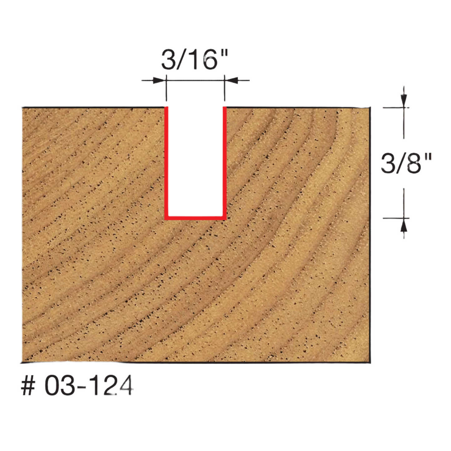 Freud, 03-124 Embout droit à cannelure simple 3/16'', tige 1/4'' 13023