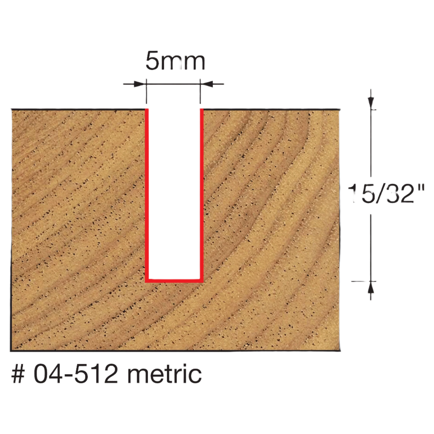 Freud, 04-512 5mm Double Flute Metric Straight Router Bit 1/4'' Shank