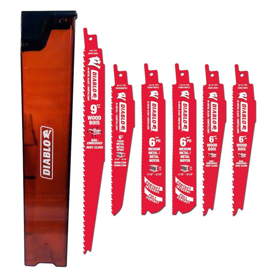 DIABLO 6 Piece Metal/Wood Reciprocating Blade Set DS-006SC