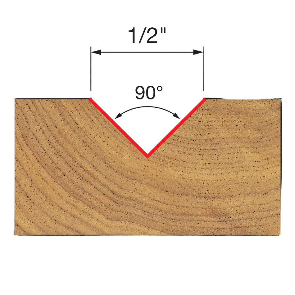 Freud 20-104 1/2'' 90deg V Grooving Router Bit 1/4'' Shank