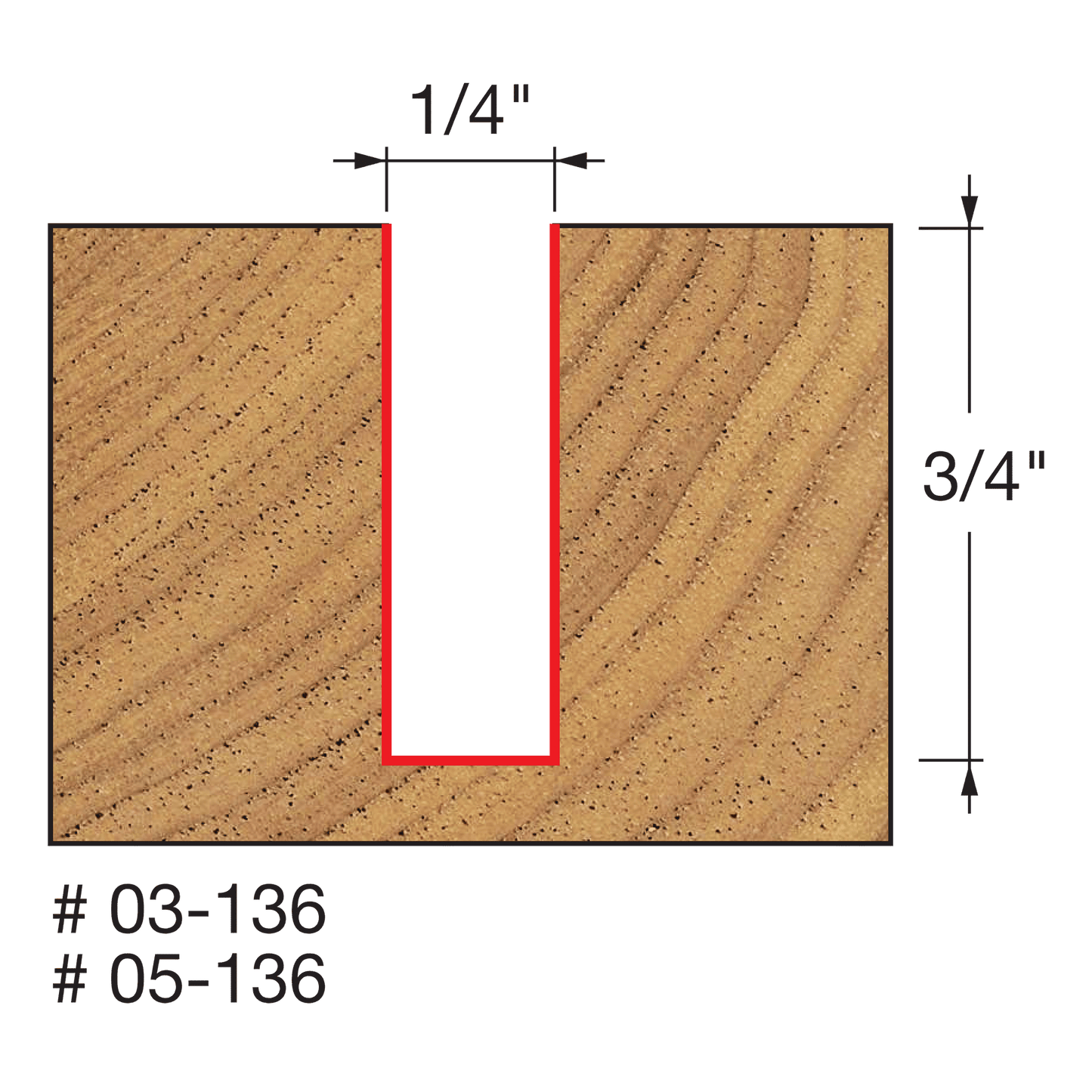 Freud, 03-136 Embout droit à cannelure simple 1/4'', tige 1/4''