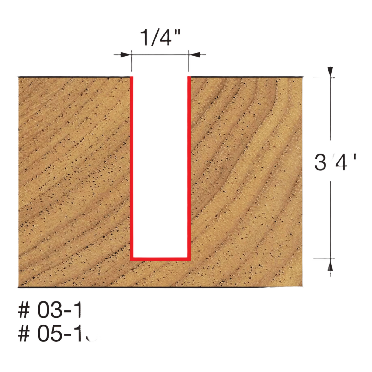 Freud 05-136 Embout droit à cannelure simple 1/4'', tige 3/8''