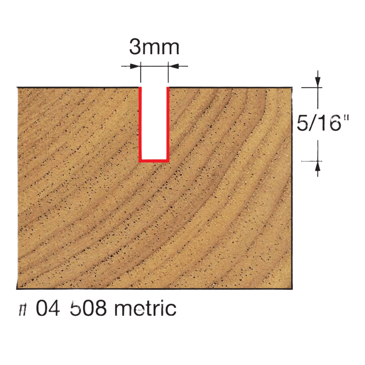 Freud, 04-508 5mm Double Flute Metric Straight Router Bit 1/4'' Shank