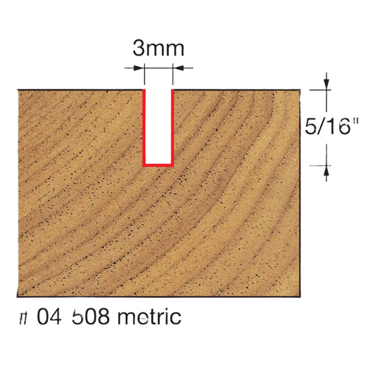 Freud, 04-508 5mm Double Flute Metric Straight Router Bit 1/4'' Shank