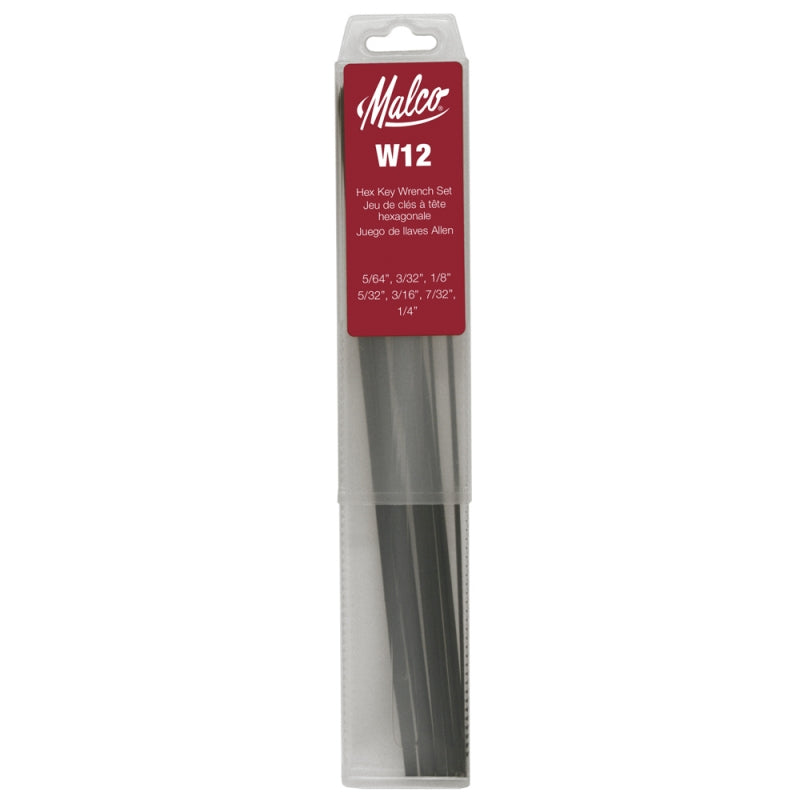 Malco, W12 Hex Allen Key Wrench Set 7 Pc 12"