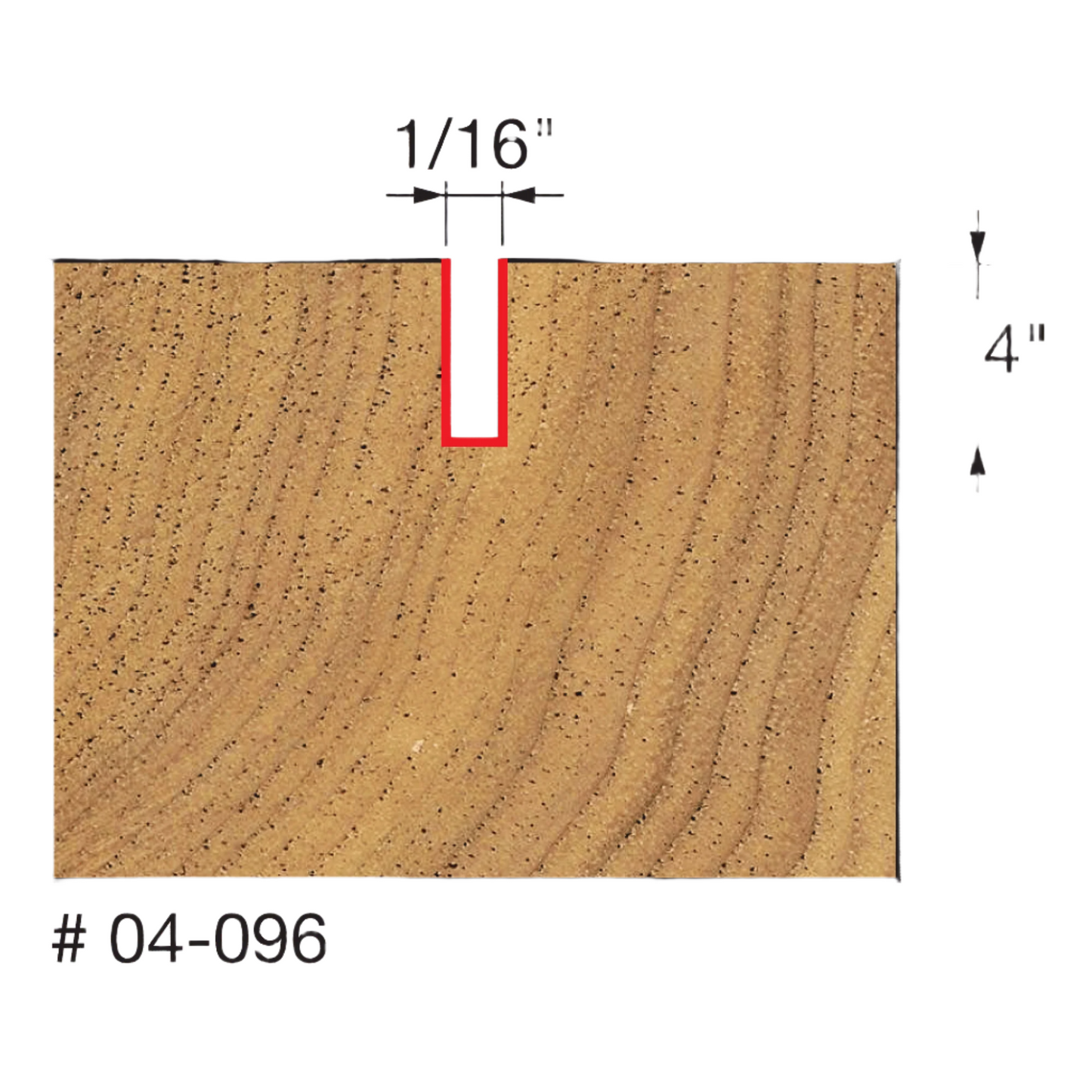 Freud, 04-096 Embout droit à double cannelure 1/16'', tige 1/4'' 13793