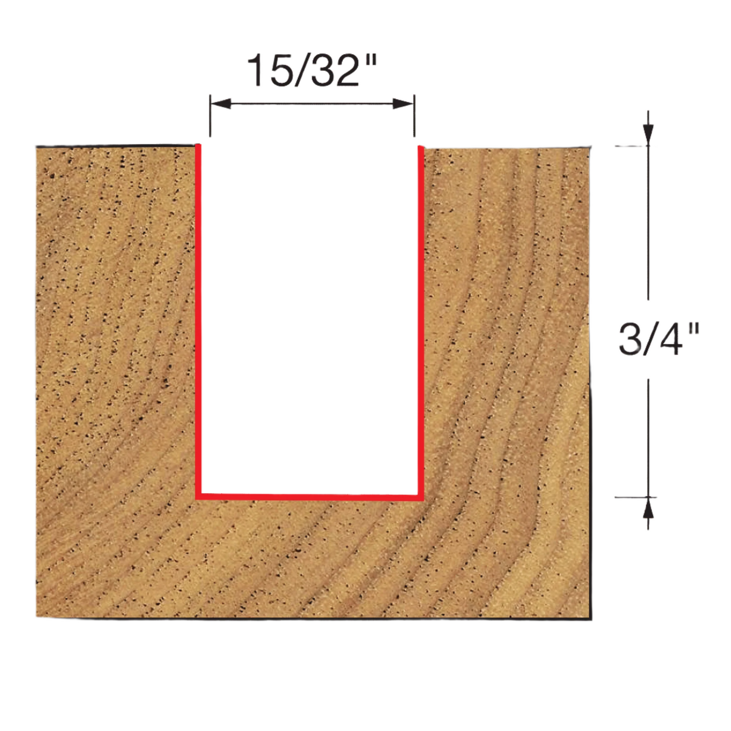 Freud, 04-127 Embout droit pour contreplaqué sous-dimensionné à double cannelure 15/32'', tige 1/4'' 13097