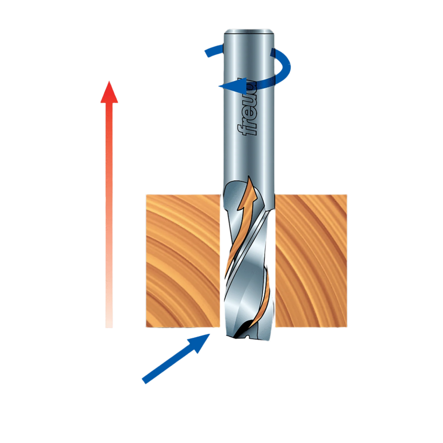 Freud, 75-103 1/4'' Up Spiral Bit / Double Flute Router Bit 1/4'' Shank