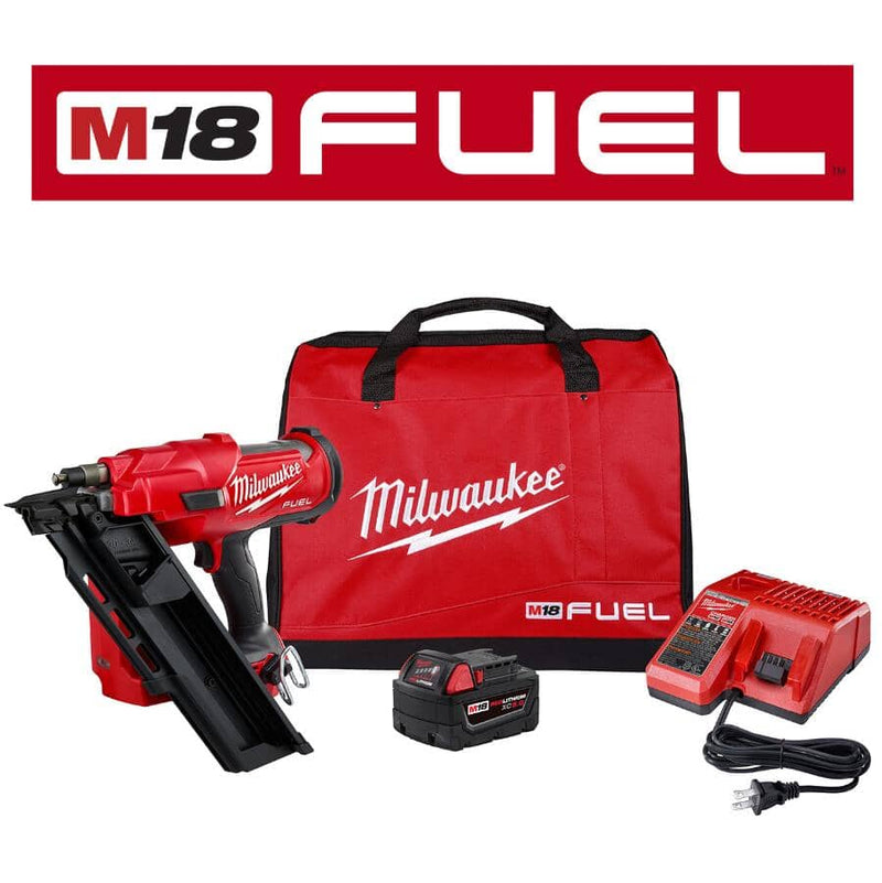 Milwaukee, 2745-21 M18 Fuel 30 Degree Cordless Framing Nailer Kit 012820860