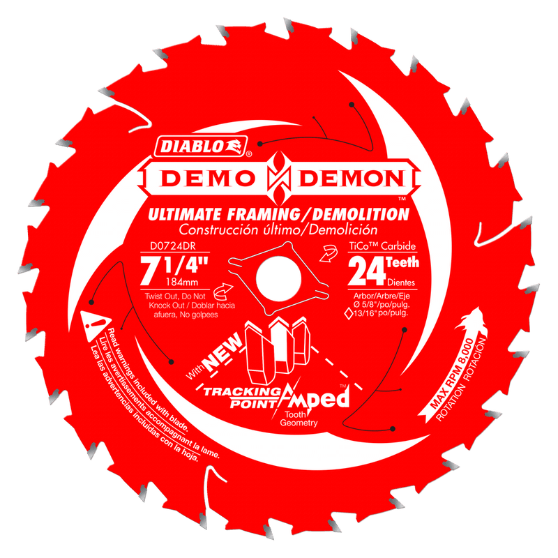 DIABLO - DEMO DEMON 7 1/4'' Framing and Demolition Saw Blade D0724DA