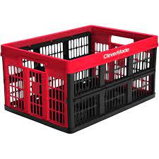 CLEVERMADE, 8031165-527 Red Collapsible Storage Crate 45L
